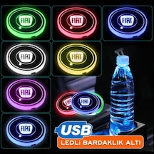Fiat Uyumlu Ledli Bardaklık Altı Usb Sarjlı 2 Adet (507543021)