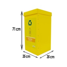 Geri Dönüşüm Kutusu - Sıfır Atık Kutusu Sarı plastik
