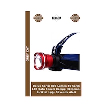 Delux Serisi 800 Lümen T6 Şarjlı Led Kafa Feneri Kampçı Ekipmanı Biciklet Işığı Güvenlik Aleti Çok Renkli