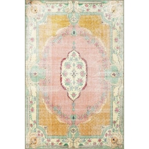 Rugs Modern Çok Renkli Geleneksel Motif Çiçek Desenli Vintage Dekoratif Halı 3347, 155 X 230