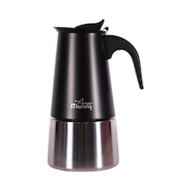 Any Morning Fe001-6 Espresso Kahve Makinesi Paslanmaz Çelik İndüksiyonlu Moka Pot 300 Ml Siyah Aeropress