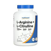 L-arginine+l-citrulline, Unflavored, 750 Mg 240 Kapsül