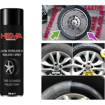 Lastik Parlatıcı Sprey Ağızlık 500ml Hema - Motosiklet/oto