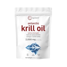 Antartic Krill Oil Astaxanthin & Omega -3 Dha + Epa 2,000 Mg 240 Softgels