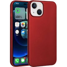Kilifone - Apple Uyumlu iPhone 14 - Kılıf Mat Renkli Esnek Premier Silikon Kapak - Kırmızı