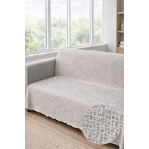 Çakıl Desen Kaymaz Yıkanabilir Pamuklu Koltuk/çekyat Örtüsü 180x220 Ebat Oturma Ve Sırt Gri