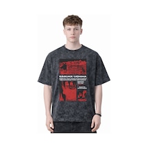 Tasarım Sasuke Uchiha Naruto Shippuden Anime Baskılı Unisex Overs Siyah