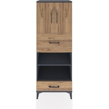 Hyperion Dolap 4 Raflı 2 Çekmeceli 2 Kapaklı 60x44x163 Antrasit-çam Antrasit