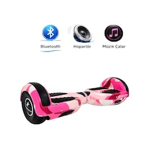 Elektrikli Kaykay Hoverboard Bluetooth Hoparlörlü 6.5 Inch Otomatik Akıllı Denge RS-S5 -Pink Camo