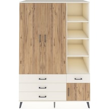 Kronos Dolap 5 Raflı 4 Çekmeceli Tek Askılı 132x59x195 Aytaşı-çam/aytaşı Atlas Çam/aytası