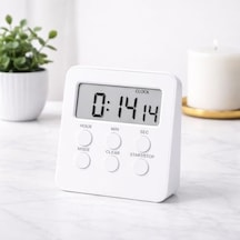 Mr Alarmlı Dijital Öğrenci Sınav Masa Kronometresi 24 Saat Geri Sayım Timer, 2 Kademeli Alarm, Lcd Ekranlı Beyaz
