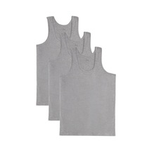 3 Adet Compact Penye Gri Erkek Atlet Pamuklu Standart Fit Normal Kesim 3'lü Paket-33118 Gri