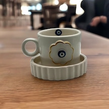 Altın Yaldız Çiçek Nazar Fincan Mug