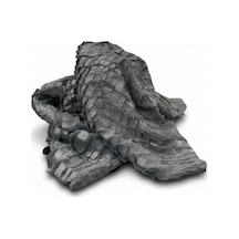 Zp Croco, Baskılı Tavsan Gri Peluş Kumaş Tüy Dökmez 100x150cm Tekstil, Ev Tekstili Gri Gri