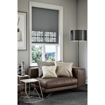 Auralight Lazer Kesim Mat Stor Perde, Lazer Kesimli Klasik Serisi, C-201004 Antrasit Renk