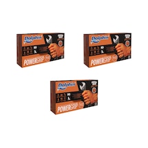 Dolphin Nitril Powergrip Ekstra Kalın Elmas Dokulu Eldiven Turuncu Large Büyük Boy - 50'li 3 Paket