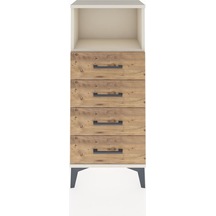 Arges Komodin Tek Raflı 4 Çekmeceli 44x30x106 Aytaşı-çam Aytaşı