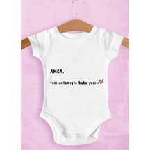 Tuğbababy Baby Unisex Bebek Beyaz Amca Baba Yarısıdır Zıbın Kız Erkek Beyaz