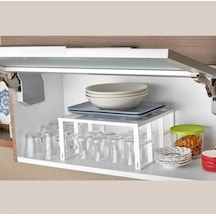 Organizer Dolap Içi Raf Düzenleyici Metal Beyaz 2 Adet Beyaz