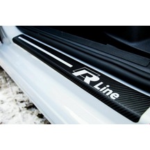 R Line Carbon Fiber Kapı Eşiği Yazısı Sticker Boya Koruma