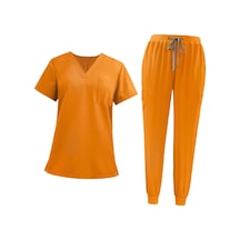 Suntek Kadın Fırçalama Üniforma Seti V Yaka Ve Sarı-xl