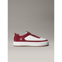 Calvin Klein Erkek Düşük Bilekli Yüksek Taban Nefes Alabilen Üst Yüzeyli Deri Beyaz-kırmızı Sneaker Ym0ym01354-0k-10199 Beyaz-kırmızı