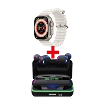 GS8 Watch 8 Ultra Akıllı Saat Beyaz Watch + E10s Oyuncu Bluetooth Kulaklık Hediye (İthalatçı Garantili)