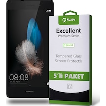 Huawei P8 Lite ile Uyumlu Temperli Ekran Koruyucu Kırılmaz Cam Ekonomik 5'li Paket