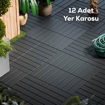 Porsima 1066 12li Bahçe Balkon Teras Zemin Döşemesi Karosu Antras