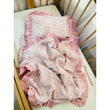 Alt Açma Seti Fırfırlı 3 Parça - Pembe