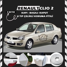 Renault Clio 2 Oto Araç Kapı Koruma Fitili 5metre Parlak Beyaz Renk