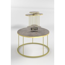 Orta Sehpa Ve Zigon Sehpa Terra Set Gold Gordion Diğer