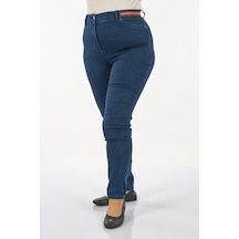 Seleste Minimalist Yüksek Bel Dar Paça Jean Pantolon - Günlük Kullanım Lacivert