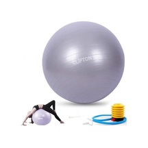 65 Cm Fitilli Pilates Topu Ve Pompa Seti Plates Denge Yoga Spor Egzersiz Top, Tek Ebat, 65grclffff, Gri