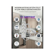 Vikomulti-let 4 Lü 1-15 Metre Arası Çocuk Korumali 3x2.5 % Yüz Tam Bakır Ttr Kablolu Uzatma Seyyar Markanin Özel Üretimi   Tse Fişli Bakir Kablolu 12 Metre - 895079064 12 Metre - 895079064 10 - 15 M