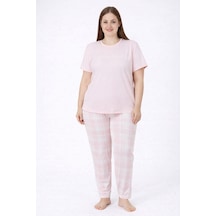 Pemilo Kadın 2005-12 Büyük Beden Kısa Kol Likralı Pijama Takımı SOMON