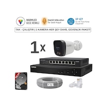1'li Ultra Hd Ip-320gb-gece Renkli-sesli Kayıt-güvenlik Kamera Tak - Çalıştır 1 Kamera Her Şey Dahil Güvenlik Paketi