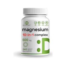 Deal Supplement Magnesium Magnezyum 10-in-1 Complex Supplement 500mg, 240 Veggie Capsules