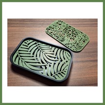 Bezos 3d Baskı Yaprak Desenli Sabunluk Süzdürmeli Monstera Palmiye Yaprak Desenli Banyo Sabun Kabı Hb006 Çok Renkli