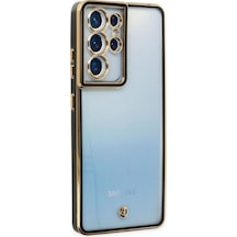 Samsung Galaxy S21 Ultra Kılıf Liva Lens Silikon - Siyah Çok Renkli