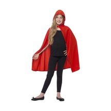 Kırmızı Renk Kapşonlu Kumaş Pelerin 90 Cm 5615 "