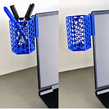 3d Baskı Monitor Kalemlik - Petek Desenli Laptop Kenar Altıgen Kalemlik-mavi Çok Renkli