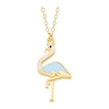 Gümüş Gold Flamingo Kadın Kolye - Seçenek: Pt11004143