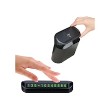 Araç İçi Organizer Seti, Kapaklı Mini Çöp Kovası Ve Led Ekranlı Park Numaratörü, Siyah, 15.7 X Standart