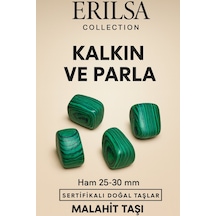 Sertifikalı Doğal Malahit Taşı Kütle 25-30 Mm Gücün Ve Bereketi
