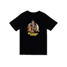 Stoned&Fame Texas Chainsaw Baskılı Unisex %100 Pamuk Siyah T-shirt SIYAH