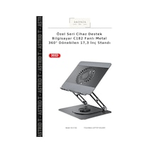 Özel Seri Cihaz Destek Bilgisayar C182 Fanlı Metal 360 Dönebilen 17,3 İnç Standı