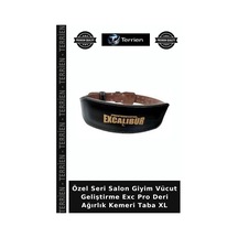 Özel Seri Salon Giyim Vücut Geliştirme Exc Pro Deri Ağırlık Kemeri Taba Xl Kahverengi