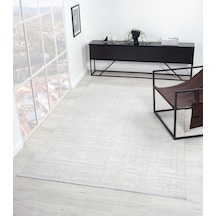 Loya Ly006g Gri Halı Modern Desenli Antialerjik Pamuk Taban Salon Halısı Yatak Odası Mutfak Koridor