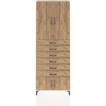 Arges Dolap 3 Raflı 6 Çekmeceli 4 Kapaklı 88x30x243 Aytaşı-çam Aytaşı